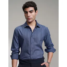 HIGHLANDER Men Comfort Slim Fit Striped Casual Shirt-picture-26