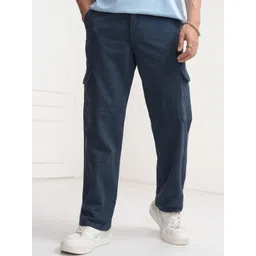 HIGHLANDER Men Cotton Straight Fit Cargos Trousers-picture-13