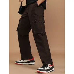 HIGHLANDER Men Cotton Straight Fit Cargos Trousers image 5