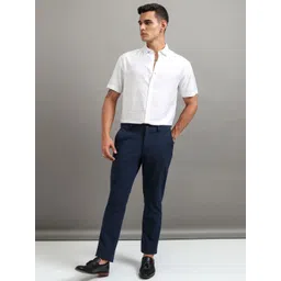 HIGHLANDER Men Cutaway Collar Textured Solid Relaxed Fit Casual Shirt-picture-23