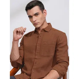 HIGHLANDER Men Dobby Textured Solid Oversized Overshirt-picture-25