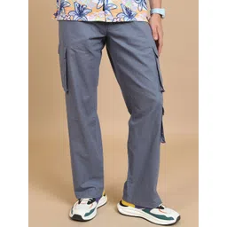 HIGHLANDER Men Folkstone Mid Rise Loose Fit Plain Cotton Cargos-image-34