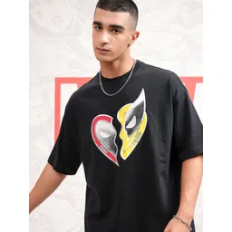 HIGHLANDER Men Graphic Printed Round Neck Cotton Oversized Deadpool T-shirt-picture-34