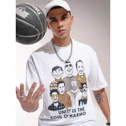 HIGHLANDER Men Graphic Printed Round Neck Oversized T-shirt image 1