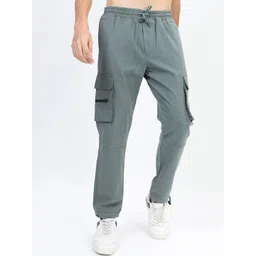 HIGHLANDER Men Green Cargos Trousers-picture-20
