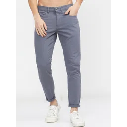 HIGHLANDER Men Grey Slim Fit Chinos Trousers-picture-33