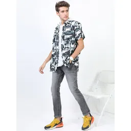 HIGHLANDER Men Grey Slim Fit Clean look Heavy Fade Stretchable Jeans-picture-20