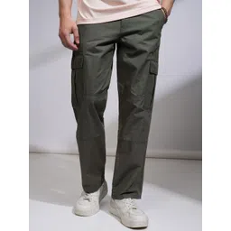 HIGHLANDER Men Loose Fit High-Rise Cargos Trousers-picture-21