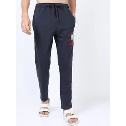HIGHLANDER Men Navy Blue Printed Slim Fit Track Pants-picture-38