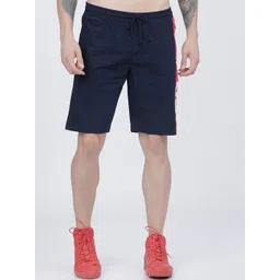 HIGHLANDER Men Navy Blue Typography Printed Slim Fit Mid-Rise Cotton Regular Shorts-image-33