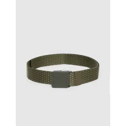 HIGHLANDER Men Olive Green & Beige Woven Design Belt-picture-36