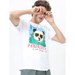 HIGHLANDER Men Olive Green Typography Printed Round Neck Applique Slim Fit T-shirt-picture-27