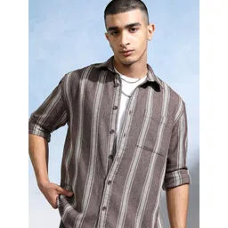 HIGHLANDER Men Opaque Striped Casual Shirt-picture-10