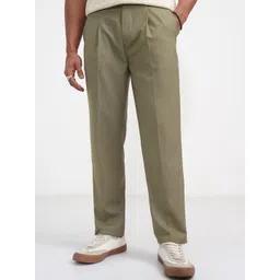HIGHLANDER Men Regular Fit Mid-Rise Pleated Korean Pants-image-16