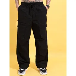 highlander Men Relaxed Black Pure Cotton Trousers-picture-15