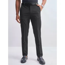 HIGHLANDER Men Relaxed Fit Mid-Rise Formal Trousers-picture-33