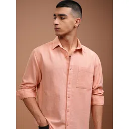 HIGHLANDER Men Relaxed Fit Spread Collar Textured Cotton Casual Shirt-picture-24