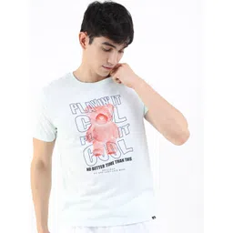 HIGHLANDER Men Sea Green Typography Printed Slim Fit T-shirt-picture-22