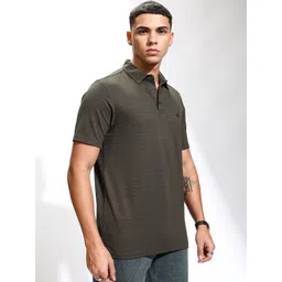 HIGHLANDER Men Self Design Polo Collar Slim Fit T-shirt-picture-19
