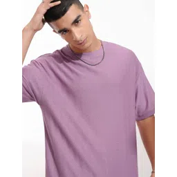 HIGHLANDER Men Self Design Round Neck Cotton Oversized T-shirt-picture-28