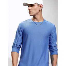 HIGHLANDER Men Self Design Round Neck Cotton Relaxed Fit T-shirt-picture-39