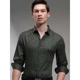 HIGHLANDER Men Slim Fit Spread Collar Floral Printed Cotton Casual Shirt-picture-35