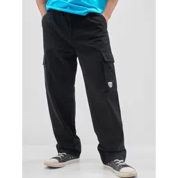 HIGHLANDER Men Solid Loose Fit Cargos Trousers-picture-20