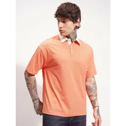 HIGHLANDER Men Solid Polo Collar Oversized T-shirt-picture-41