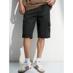 HIGHLANDER Men Solid Regular Fit Cargo Shorts-image-32