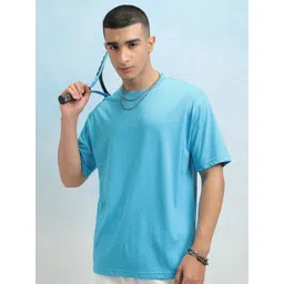 HIGHLANDER Men Solid Round Neck Cotton Oversized Sports T-Shirt-picture-27