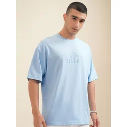 HIGHLANDER Men Solid Round Neck Cotton Oversized T-Shirt-picture-23