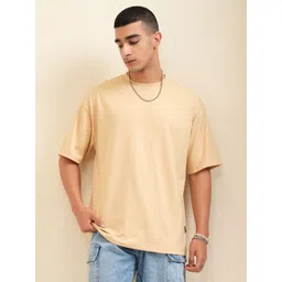 HIGHLANDER Men Solid Round Neck Cotton Oversized T-Shirt-picture-24