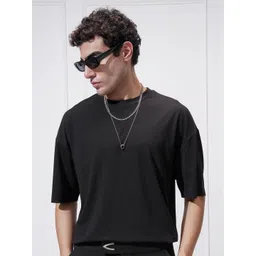 HIGHLANDER Men Solid Round Neck Oversized T-shirt-picture-38