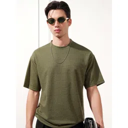 HIGHLANDER Men Solid Round Neck Relaxed Fit T-shirt-picture-35