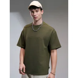 HIGHLANDER Men Solid Round NeckRelaxed Fit T-shirt-picture-41