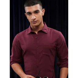 HIGHLANDER Men Solid Spread Collar Casual Shirt-picture-19