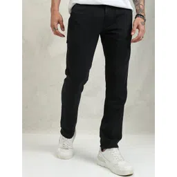 HIGHLANDER Men Solid Straight Fit Easy Wash Cotton Cargos Trousers-picture-22