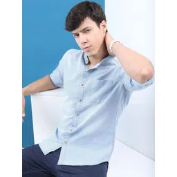 HIGHLANDER Men Solids Denim Shirt-image-37