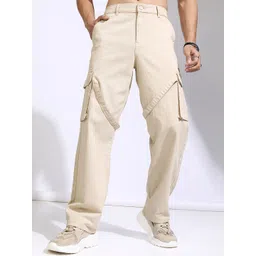 HIGHLANDER Men Straight Fit Cargos Trousers-picture-37