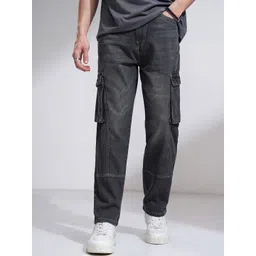 HIGHLANDER Men Straight Fit High-Rise Stretchable Cargo Jeans-picture-15