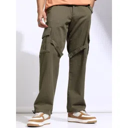 HIGHLANDER Men Straight Fit Mid-Rise Cotton Cargos-picture-35