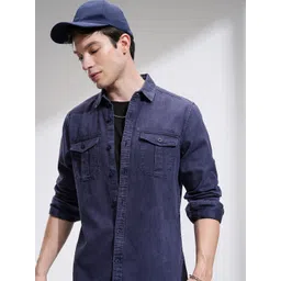 HIGHLANDER Men Sulphur Washed Roll-Up Sleeve Utility Pocket Casual Shirt-picture-31
