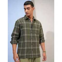 HIGHLANDER Men Tartan Checks Cotton Casual Shirt-picture-23