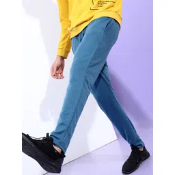 HIGHLANDER Men Teal Blue Solid Casual Track Pant-picture-31