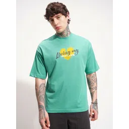 HIGHLANDER Men Typography Printed Round Neck Cotton Oversized T-shirt-picture-33