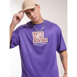 HIGHLANDER Men Typography Printed Round Neck Oversized T-shirt-picture-21