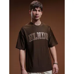 HIGHLANDER Men Typography Printed Round Neck Oversized T-shirt-picture-19