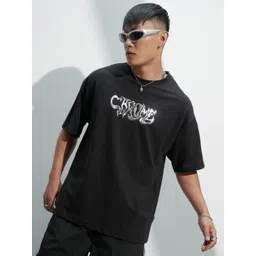 HIGHLANDER Men Typography Printed Round Neck Oversized T-shirt-picture-25