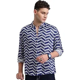 highlander Men's Oversized Shirts | Printed | Long Sleeves | Mandarin Collar | Casual Shirts | Stylish Shirt-picture-11