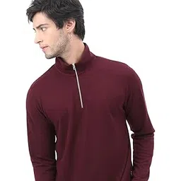 highlander Men's Popcorn Structured Regular Fit T-Shirt | Round Neck | Half Sleeves | Drop Shoulder | Casual & Trendy | Front Zip High Neck | Tshirt for Man | Men Tshirts | Men Stylish Tshirt-picture-33